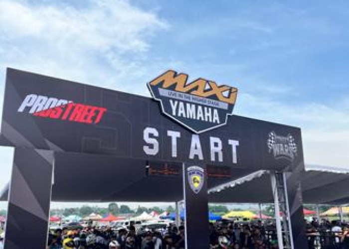 Kolaborasi Satu Dekade MAXI YAMAHA & PROSTREET, Sulap Lapangan Terbang Jadi Arena Adu Kecepatan