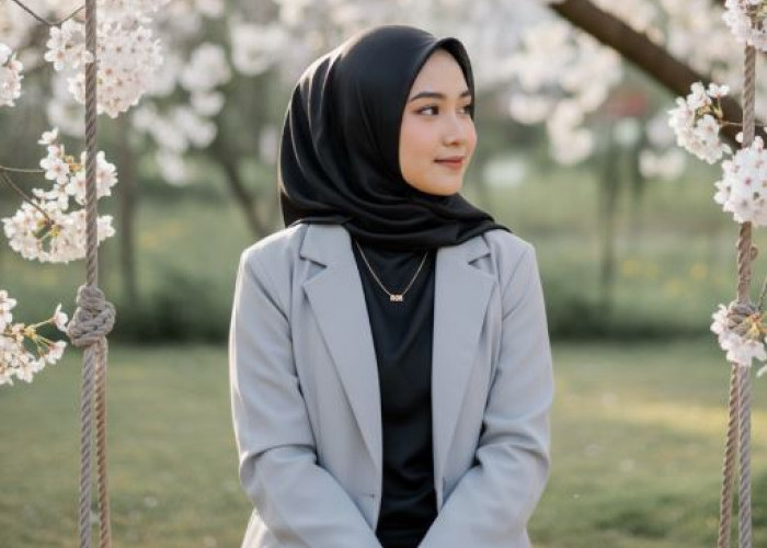 Cara Agar Hasil Edit Foto Jadi Realistis, Pakai Kumpulan Prompt Gemini AI Wanita Berhijab Background Bunga