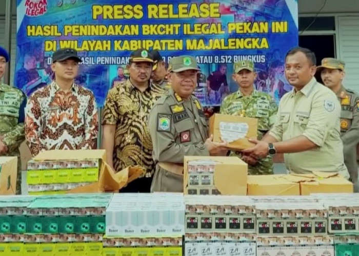 Pemkab Serahkan Barang Bukti  Rokok Ilegal ke Bea Cukai Cirebon