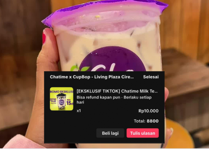 Beli Minuman Boba di Chatime Cuma 8 Ribuan, Beli Voucher TikTok Chatime dan Tukar di Outlet Terdekat!
