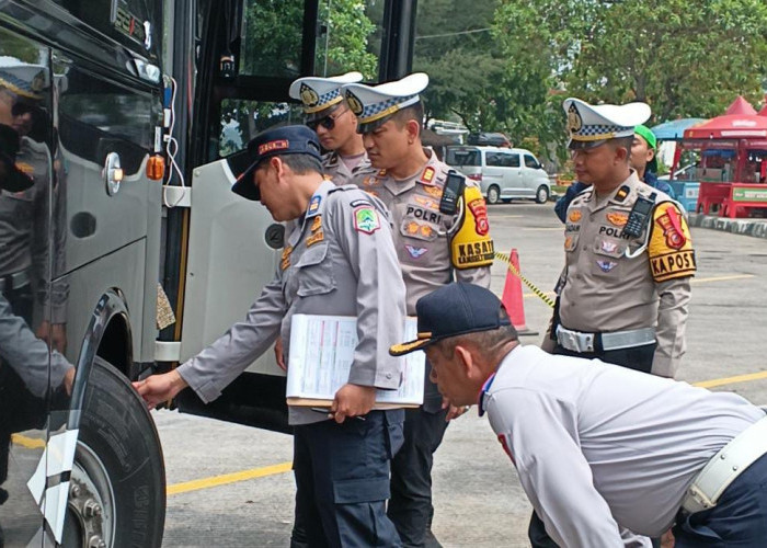 Ops Lilin Lodaya 2025, Sat Lantas Polres Majalengka Gelar Rampcheck di Rest Area KM 166 Tol Cipali