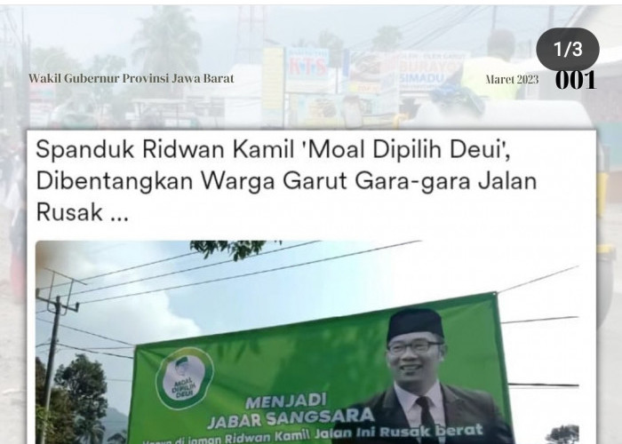 Punten Moal Dipilih Deui Gara-gara Jalan Rusak, Ridwan Kamil: Izinkan Saya Laporkan Lagi