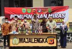 Polres Majalengka Musnahkan 6.426 Botol Miras Hasil Operasi 9 Hari