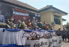 Unik! Ribuan Knalpot Brong Hasil Sitaan Polres Majalengka Akan Dibuat Monumen