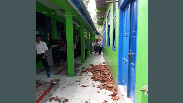 SLB Muhammadiyah Jatiwangi Rusak Dihantam Angin Kencang