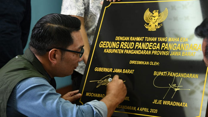 Gubernur Jabar Ridwan Kamil Resmikan RSUD Pandega Pangandaran via Video Conference