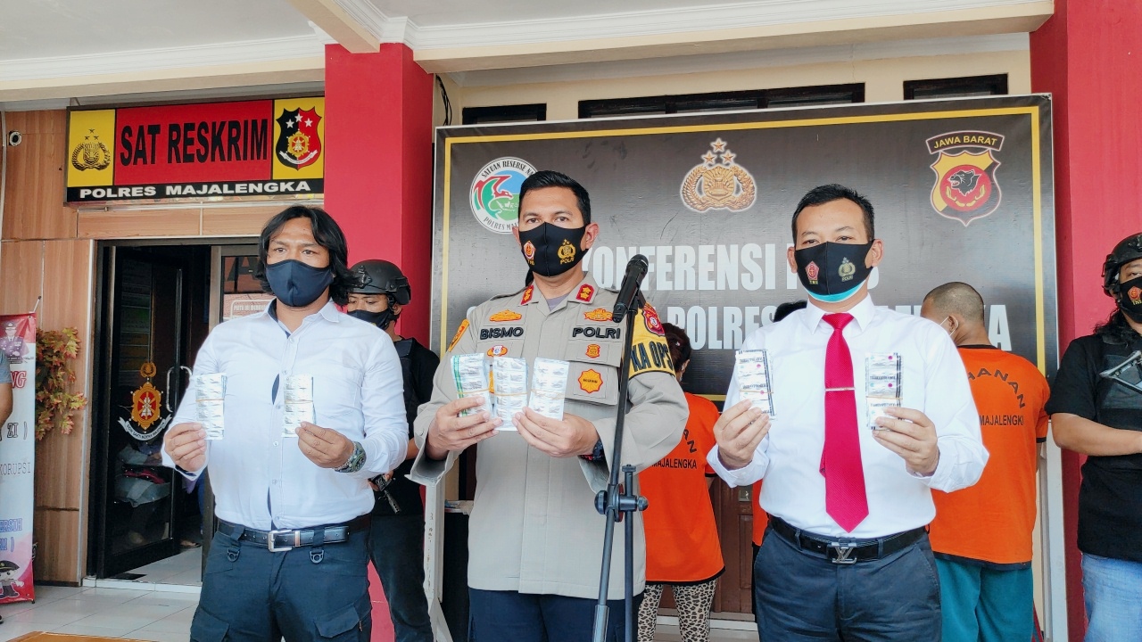 Sita 1.013 Obat Keras,  Satu Bulan Polres Majalengka Amankan 4 Pelaku Narkoba