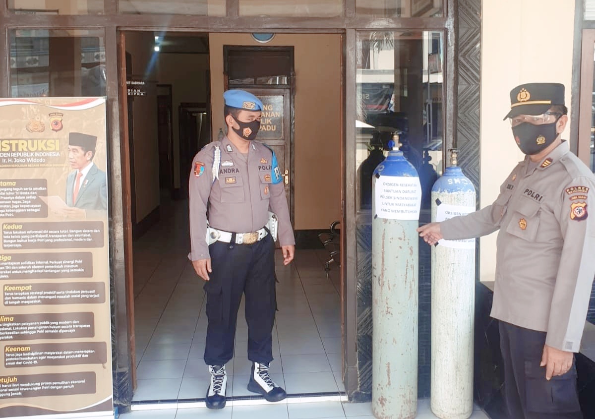 Polsek Sindangwangi Sediakan Oksigen Gratis