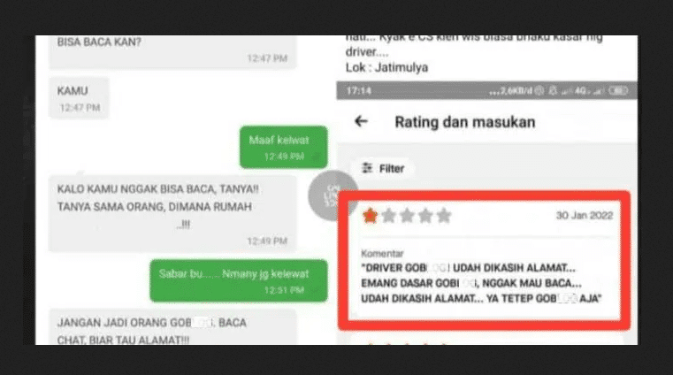 Ojol Geruduk Customer di Cirebon, Dipicu Rating Bintang 1 dan Dimaki-maki